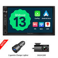 DVR+Android 13 Doppel DIN Autoradio 7 Zoll IPS Screen GPS Navigation RDS CarPlay