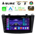 DAB Für Mazda 3 BL 2010-2013 Carplay Android 14 Autoradio BT GPS Navi RDS 2+32GB