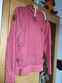 NAKETANO Damen Sweater/Hoodie/ Pullover /Pink melliert /mit Kapuze/Gr S