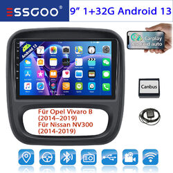 CarPlay Android 13 Autoradio GPS NAVI WIFI RDS BT Für Opel Vivaro B Fiat Talento