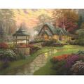 Schmidt Spiele Puzzle  1000 Teile Thomas Kinkade Haus mit Brunnen | Kunstpuzzle