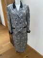 Schneberger Design Kostüm Set Blazer Jacke + Rock Paisley Grau Gr. 38 Vintage