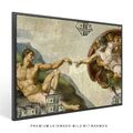 Wandbild Leinwand mit Rahmen , Erschaffung Adams by michelangelo Geld Kunst Deko