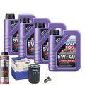 Motoröl 5W40 LIQUI MOLY 4L+MAHLE Ölfilter+Ölschlammspülung+Ölablassschraube