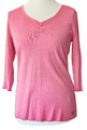 SOCCX Damen Basic T-Shirt  Gr. XL 42 / 3/4 Ärmel / Heller Pink-Ton / Baumwolle