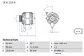 Lichtmaschine Generator Lima BOSCH 0 986 046 060 +126.82€ Pfand für FIAT DUCATO