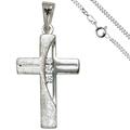 Anhänger Kreuz 925 Silber 3 Zirkonia Kreuzanhänger Silberkreuz mit Kette 50 cm