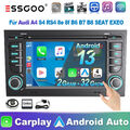 Android 13 Autoradio Carplay GPS Navi RDS Für Audi A4 S4 RS4 B6 B7 B9 SEAT EXEO