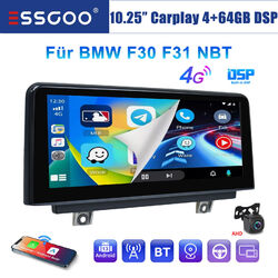 4+64G 10.25" Android13 CarPlay Autoradio GPS Nav Für BMW F30 F31 F34 13-2016 NBT