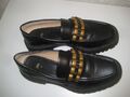 Zara Loafer Halbschuhe Plateau Absatz Damen Schuhe Schwarz UK4 Gr. 37 wie NEU