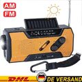 Solar Radio Kurbelradio Tragbares Notfall AMFM mit USB Handyladefunktion DHL~