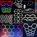 14X Hexagon LED Lampe Werkstatt Garage Wand Decken Leuchte Waben Beleuchtung DIY