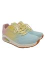 SKECHERS Schnürsneaker Damen Gr. DE 39 blau-blassgelb-pink Casual-Look