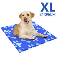 L/XL Kühlmatte für Hunde Katzen Selbstkühlend Kühldecke Kältematte Eismatte Blau