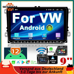 9" Autoradio Carplay Android 12 GPS Navi RDS für VW GOLF 5 6 Passat 2+32G Neu