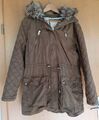 Schöner Esprit Winter - Parka in  Khaki-Braun Gr. 42  Futter heraus knöpfbar  