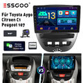 Android 13 Carplay Autoradio 4+64GB DAB+ Für Toyota Aygo Peugeot 107 Citroen C1