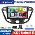 DAB+ 32G Autoradio Android 13 Carplay GPS WIFI Für Ford Transit Custom 2012-2021