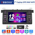 7" Android 12 Apple Carplay Autoradio DAB+ GPS WiFi Für BMW 3er E46 M3 316i 320i