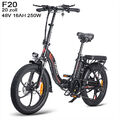 E-Bike 20 Zoll Klapprad Elektrofahrrad 250W Pedelec e-Citybike Damen Herren BMX