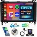 DAB+ 4+64GB Android 13 Autoradio Für Mercedes Benz A/B W639 Vito Viano W906 W169