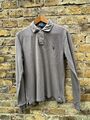 POLO RALPH LAUREN Herren Poloshirt Medium Langarm Baumwolle Khaki Slim Fit