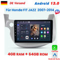 Octa Core Für Honda FIT JAZZ III 2007-2014 Autoradio 4+64GB GPS NAVI SAT Carplay