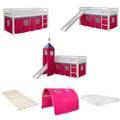 Hochbett Kinder 90x200 cm Rutsche Matratze Stockbett Kinderbett Pink Homestyle4u