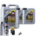 Motoröl 5W40 LIQUI MOLY 7L+HENGST Ölfilter+Spülung+Cera Tec+Ölablassschraube