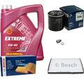 BOSCH Inspektionspaket 5 L MANNOL Extreme 5W-40 für Chevrolet Spark 1.0 1.2