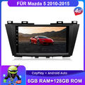 9" Android 12 Carplay Autoradio FÜR Mazda 5 2010-2015 DAB+ USB GPS NAVI 6+128GB