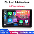 Carplay Für Audi A4 S4 2000-2009 9" Android 12 Autoradio GPS Navi WIFI BT 2+32GB