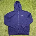 Nike Zipper Pullover Blau Sweatshirt Damen Herren Hoodie Langarm Größe XL