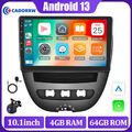 4+64G Für Toyota Aygo Citroen C1 Peugeot 107 Autoradio Android 13 Carplay GPS BT