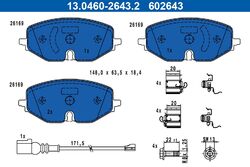 Bremsbelagsatz Scheibenbremse ATE 13.0460-2643.2 für VW GOLF 8 CD1 DA1 Variant 5