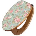 WC-Sitz Bambus Holz Toilettendeckel banjado Klobrille Klodeckel Altrosa Blume