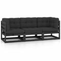 Homgoday 3-Sitzer-Gartensofa mit Kissen Sofa  Gartensofa Set Sitzbank C6J2