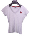 G-Star Raw Damen Shirt grau Kurzarm Gr. XXS slim fit Herz-Motiv Baumwolle HB1669