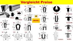 Kantenschutz T Profil Keder Gummi Band U Kantenschutzprofil Klemm Schwarz EPDM