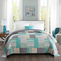 Tagesdecke Bett überwurf Steppdecke Plaid Decke Patchwork doppelseitig #1077-2