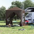 2m x 2m Garten strapazierfähig Pop Up Pavillon Zelt Partyzelt Baldachin Kaffee