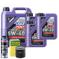 Motoröl 5W40 LIQUI MOLY Synthoil High Tech 8L +MANN Ölfilter +Spülung