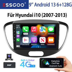 Für Hyundai i10 2007-2013 6+128GB DAB+ Android 13 Autoradio GPS Navi 8 Kern KAM