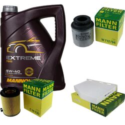 MANN-FILTER Inspektionspaket 5L MANNOL Extreme 5W-40 für VW Golf VI 1.4 TSI 1.2