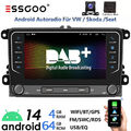 DAB+ Android 13 4+64G CarPlay Autoradio GPS WiFi Kam Für VW GOLF 5 6 Polo Touran