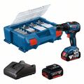 BOSCH Akku-Bohrschrauber GSR 18V-55 | 18 Volt 2x 4,0 Ah Akku in L-Case Pick&Clic