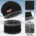 Wintermütze Strickmütze Warme Beanie Winter Mütze und Schal Damen und Herren DE