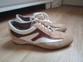 Gabor Sneaker Schnürschuhe beige braun weiß Gr. 6,5 40