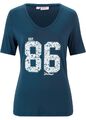 Neu Sportliches T-Shirt mit Druck Gr 40/42 Dunkelblau Bedruckt Damenshirt