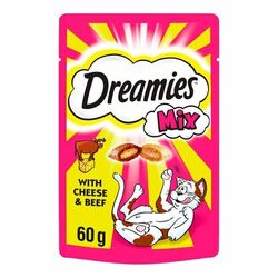 Dreamies Cat Leckereien 60g gemischte Aromen Rindfleisch & Käse